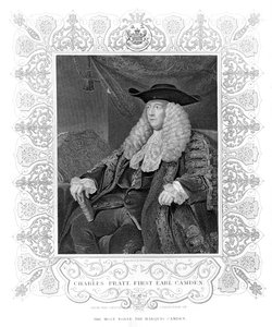 Portrét Charlese Pratta, 1. hraběte Camdena, ryl H. Robinson od English School