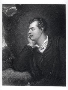 Portrét George Gordona, 6. lorda Byrona z Rochdale (1788-1824) (čb fotografie) od English School