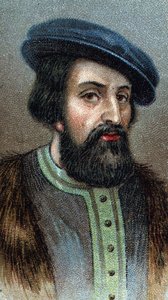 Portrét HERNANDA (Hernana) CORTES (Cortez) (1485-1547) Anglický dobyvatel - Ze série “” Leaders of Men”” - Chromolitografie - Anglická škola, 20. století - od English School