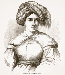 Portrét lady Sale, ilustrace z Cassells Illustrated History of England od English School