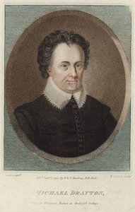 Portrét Michaela Draytona (barevná rytina) od English School