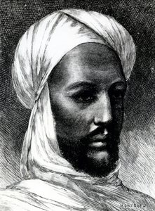 Portrét Muhammada Ahmada (1844-1885), známého jako Mahdi, vůdce dervišů ve válce proti Britům v roce 1884, koloniální války, Súdán od English School