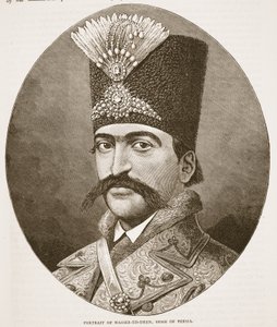 Portrét Násira-ed-Dína, perského šáha, ilustrace z knihy Cassells Illustrated History of England od English School