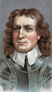 Portrét Olivera Cromwella (1599-1658). Anglický voják a politik - Olivier (Oliver) Cromwell (1599-1658) - Ze série "" Leaders of Men "" - Chromolitografie - Anglická škola, 20. století - od English School