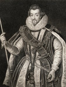 Portrét Roberta Cecila, 1. hraběte ze Salisbury (1563-1612), z Lodges British Portraits, 1823 od English School