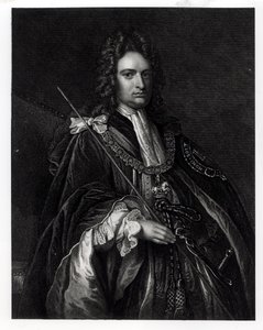 Portrét Roberta Harleyho, prvního hraběte z Oxfordu (1671-1724) (rytina) (černobílá fotografie) od English School