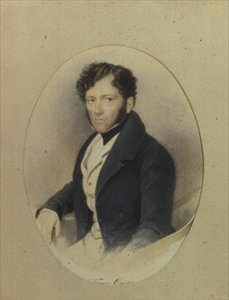 Portrét sira Thomase Cartwrighta (akvarel na papíře) od English School