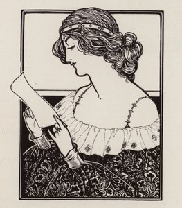 Portrét ženy čtoucí dopis (litho) od English School