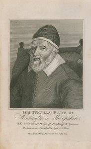 Portrét starého Thomase Parra od English School