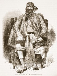 Portrét mahárádži z Dholepore, ilustrace z Cassells Illustrated History of England od English School