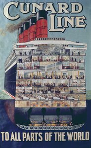 Plakát propagující společnost Cunard Line