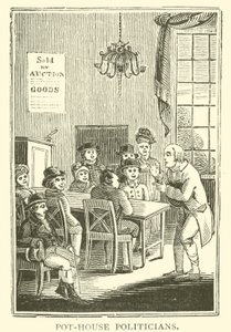 Politici v květináčích (dřevořez) od English School