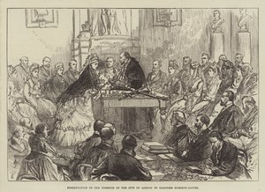 Prezentace Svobody města Londýna baronce Burdett-Couttsové od English School