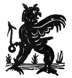 Priapický démon. ilustrace z široké balady ze začátku 17. století Varování pro všechny chlípné játra od English School