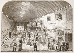 Ceny Patent Candle Companys Works, No.1: The Spreading and Stripping Department, z The Illustrated London News, 1849 od English School
