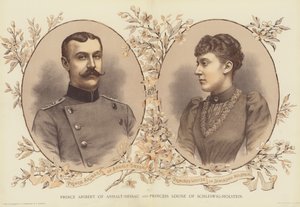 Princ Aribert z Anhalt-Dessau a princezna Louise ze Šlesvicka-Holštýnska (chromolitho) od English School