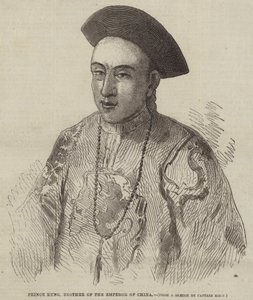 Princ Kung, bratr čínského císaře (rytina) od English School