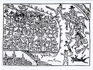 Princ Rupert (1619-82) se skrýval na fazolovém poli v bitvě u Marston Moor 2. července 1644 od English School