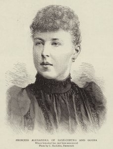 Princezna Alexandra Saxe-Coburg a Gotha (rytina) od English School
