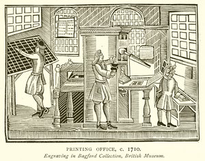 Tiskárna, c. 1710 od English School