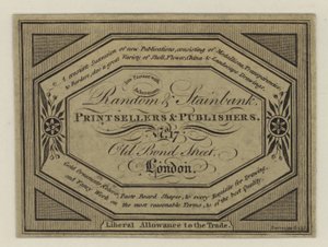 Printsellers and Publishers, Random & Stainbank, obchodní karta od English School