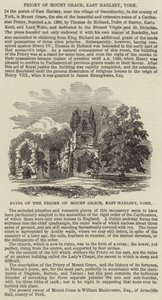 Převorství Mount Grace, East Harlsey, York (rytina) od English School