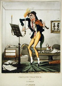 Soukromá praxe aneb A Solo at Home, vyryl Henry Pyall (1795-1833), vydal Thomas McLean, Londýn od English School