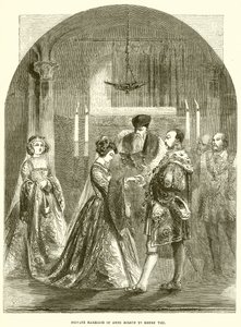 Soukromý sňatek Anny Boleynové s Jindřichem VIII od English School