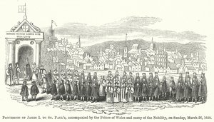 Prozession von James I. zu St. Paul