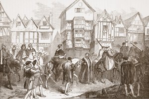 Procesí Wolsey do Westminster Hall, ilustrace z Historie protestantismu od Jamese Aitkena Wylie (1808-1890), hospoda. 1878 od English School