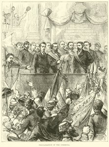 Vyhlášení komuny, březen 1871 od English School