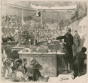 Profesor Tyndall na přednášce v Královském institutu, 1870 od English School