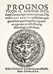 Prognóza na rok 1544, od Jo. Mussemius, tisk J. Mayler, 1544 od English School