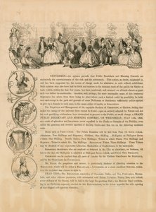 Propagační leták pro velkou veřejnou snídani a ranní koncert 15. července 1846 od English School