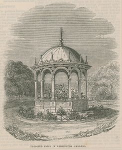 Navrhovaný kiosek v Kensington Gardens v Londýně od English School