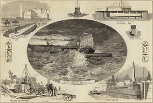 Navrhovaný způsob odstranění Kleopatřiny jehly z Alexandrie
