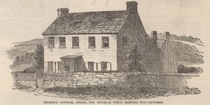 Prospect Cottage, Jersey: das Haus, in dem Frederick George Manning gefangen genommen wurde (Gravur) von English School