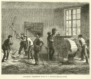 Prusové mlátili obilí ve francouzské učebně, září 1870 od English School