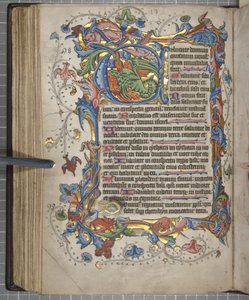 Žaltář s kalendářem použití Sarum, Fol 72 verso, cca 1425-75 (inkoust, barva a zlato na pergamenu) od English School