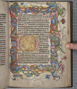 Žaltář s kalendářem použití Sarum, Fol 82 recto, c.1425-75 (inkoust, barva a zlato na pergamenu) od English School