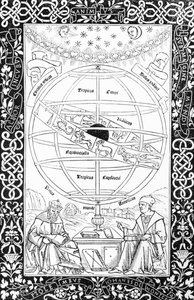 Ptolemysův systém, ilustrace z knihy Věda a literatura středověku a renesance, autor a rytec Paul Lacroix, 1878. od English School