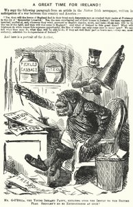 Punch cartoon: Skvělý čas pro Irsko! irský nacionalismus (rytina) od English School