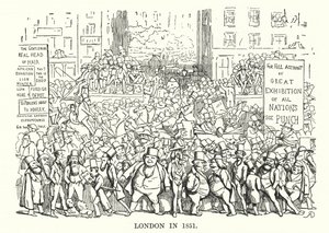 Punch cartoon: Londýn v roce 1851 (rytina) od English School