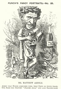 Punch cartoon: Matthew Arnold, anglický básník (rytina) od English School