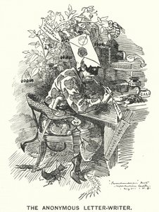 Punch cartoon: The Anonymous Letter Writer (rytina) od English School