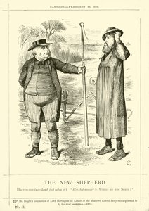 Punch karikatura týkající se John Bright: The New Shepherd od English School