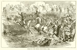 Pronásledování rebelů z Dillí, 1857 od English School