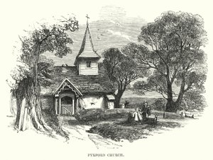 Pyrford Church (rytina) od English School