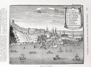 Quebec, po La Potherie (1663-1736), ilustrace ze IV. dílu „Narativní a kritické historie Ameriky“, 1886 od English School