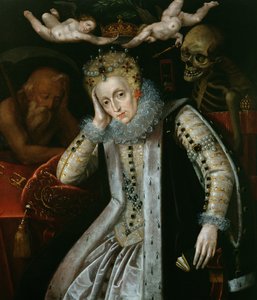 Královna Alžběta I. (1538-1603) ve stáří, kolem roku 1610 od English School